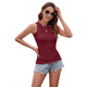 thumbnail image 4 of Chaleco Ajustado Acanalado con Cuello Redondo para Mujer, Color Vino Tinto, Talla L, 4 of 10