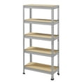 thumbnail image 2 of Alden Design 5-Shelf Boltless & Adjustable Steel Storage Shelf Unit, Silver, Light Gray, 2 of 5