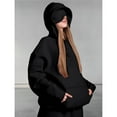 thumbnail image 5 of Women Hoodies with Eye Mask Oversized Long Sleeve Comfy Casual Basic Pullover Sweatshirts Fall Outfits Y2K Clothes Black XXXL, 5 of 7