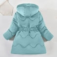 thumbnail image 5 of Spazoro Girls Parka Jackets, Fleece Lined Faux Fur Hood Thicken Full-Zip Winter Coat for Kids Blue Size 5 T, 5 of 5