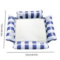 thumbnail image 3 of Colchón de aire inflable con rayas a prueba de fugas y hamaca de agua de PVC para piscina (azul oscuro), 3 of 5