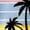 Blue, variant on Women's On Cruise Time Tropical Sunset Palm Tree Anchor Graphic V Neck Short Sleeve T-Shirt Casual Tees
