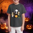 thumbnail image 3 of Pandaie Teen Girls Short Sleeve Tee Halloween Kids T-shirt Casual Daily Print Top Clothes Toddler Girl Summer Shirts Black,7-8 Years, 3 of 5