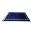 thumbnail image 2 of Ahgly Company Machine Washable Indoor Round Abstract Blue Modern Area Rugs, 4' Round, 2 of 4