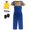 Costume Set A with Accessories, variant on Funny Cartoon Blue Overalls and Short Sleeve T Shirt Cosplay Costume Set Striped Jumpsuit for Halloween Dress Up