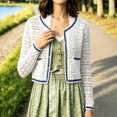 thumbnail image 3 of Cardigan Sweaters for Women Long Sleeve Lightweight Open Front Hollow out Floral Crochet Knit Cardigans Fall Clothes, 3 of 6