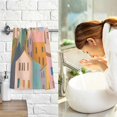 thumbnail image 7 of Yayeee 100% Cotton Hand Towels for Bathroom 16" x 28" Soft Absorbent Kitchen Towel, Orange Cityscape Painting, 7 of 7