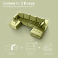 thumbnail image 5 of LazySunsets Modular Sectional Boneless Couch, Chenille Tufted Sectional Couches for Living Room, No Assembly U Shape Cloud Sofa with Throw Pillows & Storage Side Pocket (Green), 5 of 7