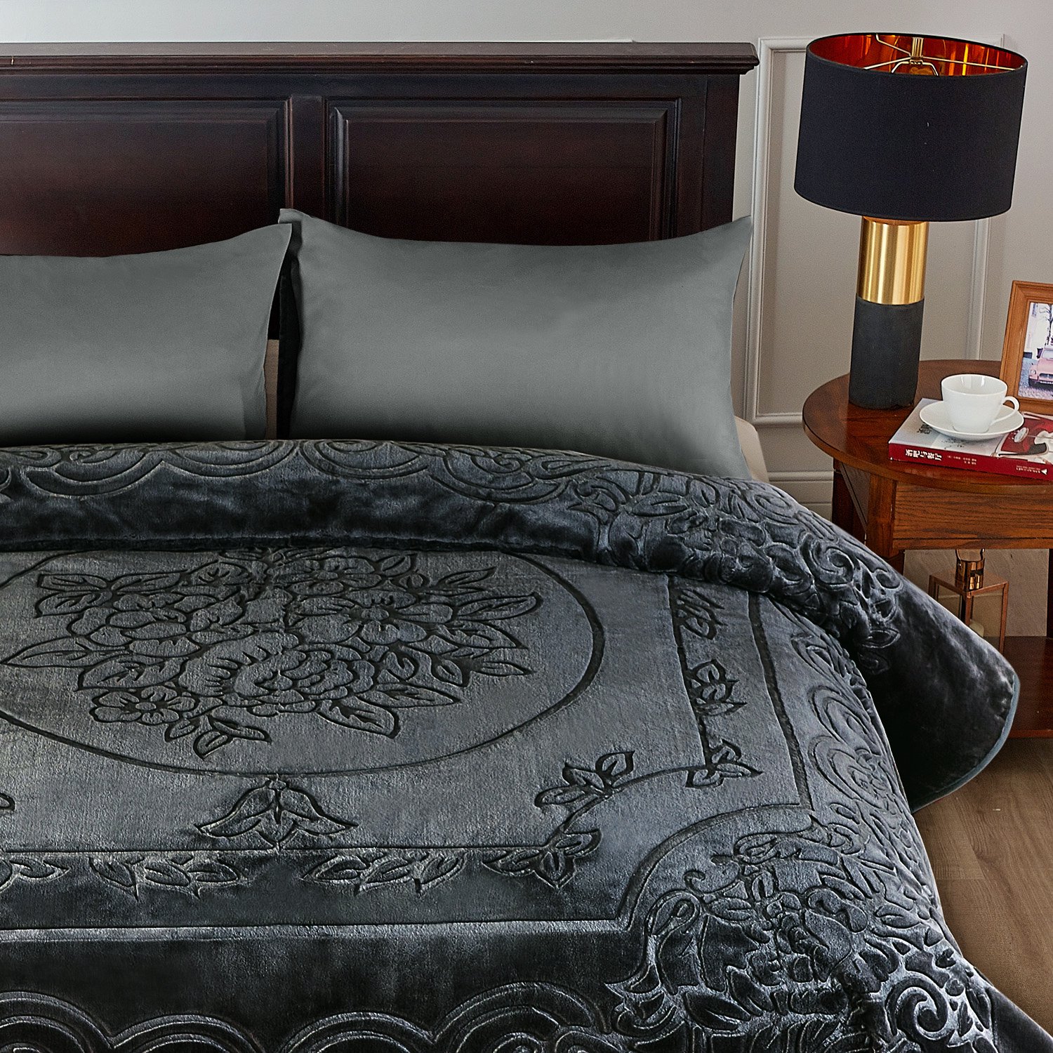 Heavy Thick Mink Blanket 9Lb for Winter,1 Ply Warm Plush Bed Blanket  King,85x95,Dark Grey - Walmart.com