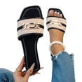 thumbnail image 6 of Taylonsss Women's Plus Size Fashionable Slide-On Flat Sandals with Metal Buckle for Spring and Summer Casual Wear Comfortable Cushioned Open-Toe, 6 of 8