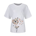 thumbnail image 4 of T-shirts d'Été Décontractés pour Femmes Col Rond Manches Courtes Tee Graphique Tendance Basique Confortable Coupe Ample Blouses Chandail, 4 of 6
