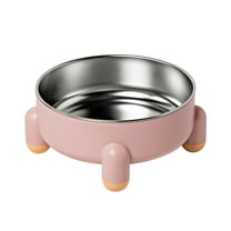 Btomtd No-Slip Stainless Steel Pet Bowls, Heavy Duty Dog Bowls and Cat Bowls, Weighted Base Cat Food Bowl to Avoid Knockover During Meals, Pink