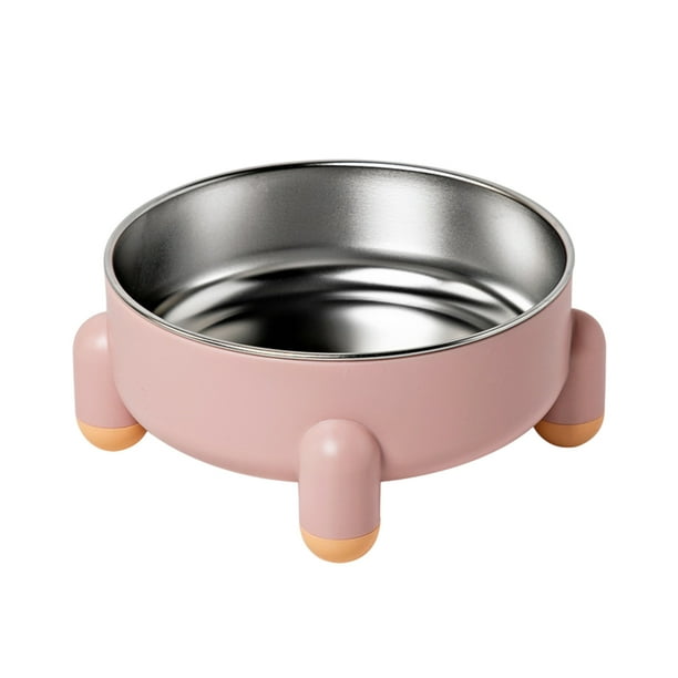 Cuenco de acero inoxidable para perros, antideslizante, para gatos, evita que se vuelquen, sin barbilla y con patas altas.