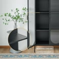 thumbnail image 5 of Tall 2-Door 4 Shelf Steel Accent Cabinet with Fluted Glass-Black, 5 of 8