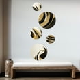 thumbnail image 3 of Designart "Gold And Black Wave III" Modern Geometric Metal Wall Art Set of 5 Piece, 3 of 5