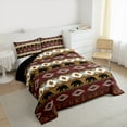 thumbnail image 3 of Feelyou Wildlife Bear Animal Bedding Comforter Set, Western Boho Aztec Twin Comforter Sets, Golden Rod Abstract Reversible Bedding Set, Microfiber Bedroom Decor, 2-Piece, 3 of 8