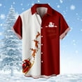 thumbnail image 2 of Mens Polos Tops Christmas Santa Gift 3D Digital Printing Button Lapel Short Sleeve Mens Fall Clothing,P,2XL, 2 of 4
