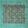thumbnail image 1 of Ahgly Company Indoor Square Persian Turquoise Blue Traditional Area Rugs, 6' Square, 1 of 4