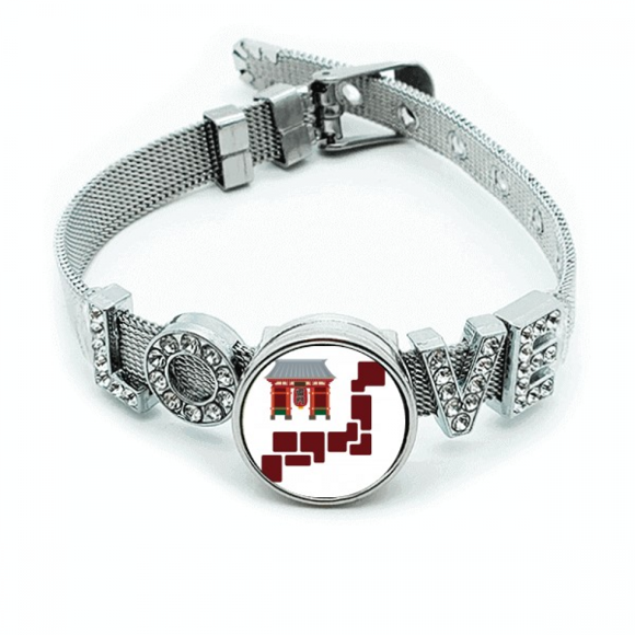 japanese symbol brick wall Bracelet Wristband Crystal Love Adjustable Bangle