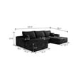 thumbnail image 6 of Demi Bonn 107" U-Shaped Sectional Sofa with Ottoman, Modern Plush Corduroy Fabric Deep Seat Upholstered Couch Living Room Comfort, No Assembly, Black, 6 of 7