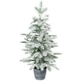 thumbnail image 3 of Northlight Flocked Pine Potted Artificial Christmas Tree - 28" - Unlit, 3 of 8
