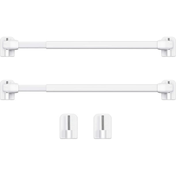 Adhesive hooks for adjustable plastic curtain rod, 40-60 cm (white, 2  pieces) 