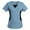 Blue, variant on Aofany Women Regular Nursing Uniform Tops V-Neck Scrub Top Casual Solid Patchwork Short Sleeve Medicals Scrub Stretch Work Tops with Pockets