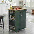 thumbnail image 5 of TMS Lima 3-Tier Rolling Kitchen Storage Cart with Spice Rack, Towel Bar, and Pull-Out Trash Bin Door, Dark Hunter Green, 5 of 16