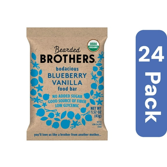 Bearded Brothers Bar Blueberry Vanilla Organic 1.52 oz (Pack Of 24)