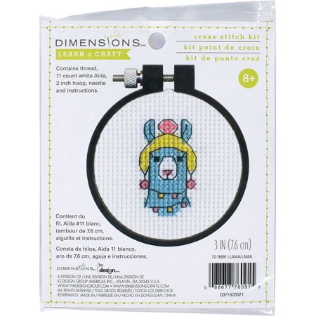 UPC: 0088677760915 | Dimensions Learn-A-Craft Counted Cross Stitch Kit 3  Round-Llama (11 Count)