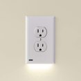 thumbnail image 3 of Single - SnapPower GuideLight for Outlets [New Version - LED Light Bar] - Night Light - Electrical Outlet Wall Plate With LED Night Lights - Automatic On/Off Sensor - (Duplex, White), 3 of 10