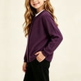 thumbnail image 4 of yillto Girls Cardigan Button down School Uniforms Long Sleeve Ribbed Knit Cardigans Sweaters Clothes, 4 of 7