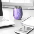 thumbnail image 3 of 12oz Insulated Wine Tumbler with Lid & Straw, Stainless Steel Egg Shape Cup, Liquid & Marble Print, 3 of 5