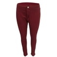 thumbnail image 5 of Promotion Sale! Women's Low Rise Skinny Jeans Stretchy Black Denim Pants Versatile Slim Fit Trousers Red XL Size, 5 of 7