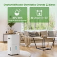 thumbnail image 4 of Deshumidificador de 22 L, 180 m² con Manguera de Drenaje, Depósito de Agua de 6L Protección contra Desbordamiento. Ideal para Sótanos, Dormitorios, Baños y Lavanderías., 4 of 8