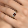 thumbnail image 4 of Gem Stone King 2.53 Ct Oval Checkerboard Red Garnet Blue Zircon 18K Yellow Gold Plated Silver Ring (Size 7), 4 of 6