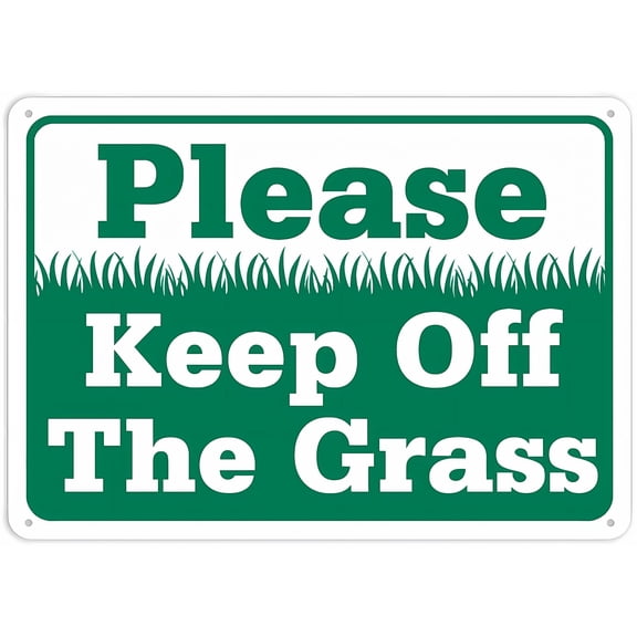 Please Keep Off The Grass Sign - 8"x12" Vintage Metal Warning Sign for Home Farm Bar Coffee Shop Club, Lawn, Landscape Protection