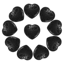Uxcell 10Pcs Natural Heart Shaped Crystal Stone, 1 Inch 1/4" Thick Mini Polished Love Gemstone Crystal, Pocket Rock Engraved Worry Stones for Women Gifts Meditation, Volcanic Stone