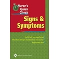 thumbnail image 1 of Pre-Owned Nurse's Quick Check: Signs And Symptoms (Paperback) 1582554137 9781582554136, 1 of 1