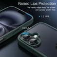 thumbnail image 5 of JETech Matte Case for iPhone 16 6.1-Inch, Shockproof Military Grade Drop Protection, Frosted Translucent Back Phone Cover, Anti-Fingerprint (Dark Green), 5 of 6