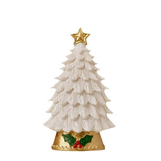 Árbol de Navidad de resina iluminado para mesa, adorno navideño, figura para mesa, centro de mesa, decoraciones navideñas, árbol de Navidad.