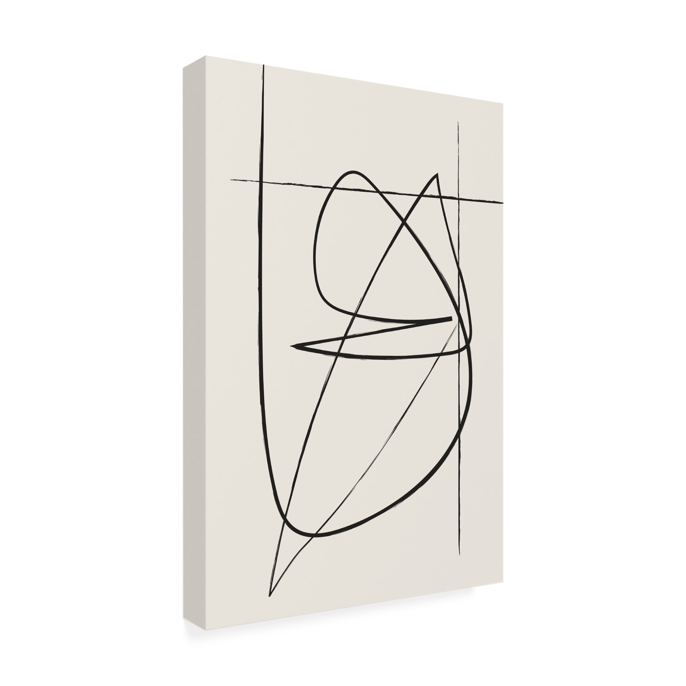 Trademark Fine Art Oju Design  Beige Lines Canvas Wall Art