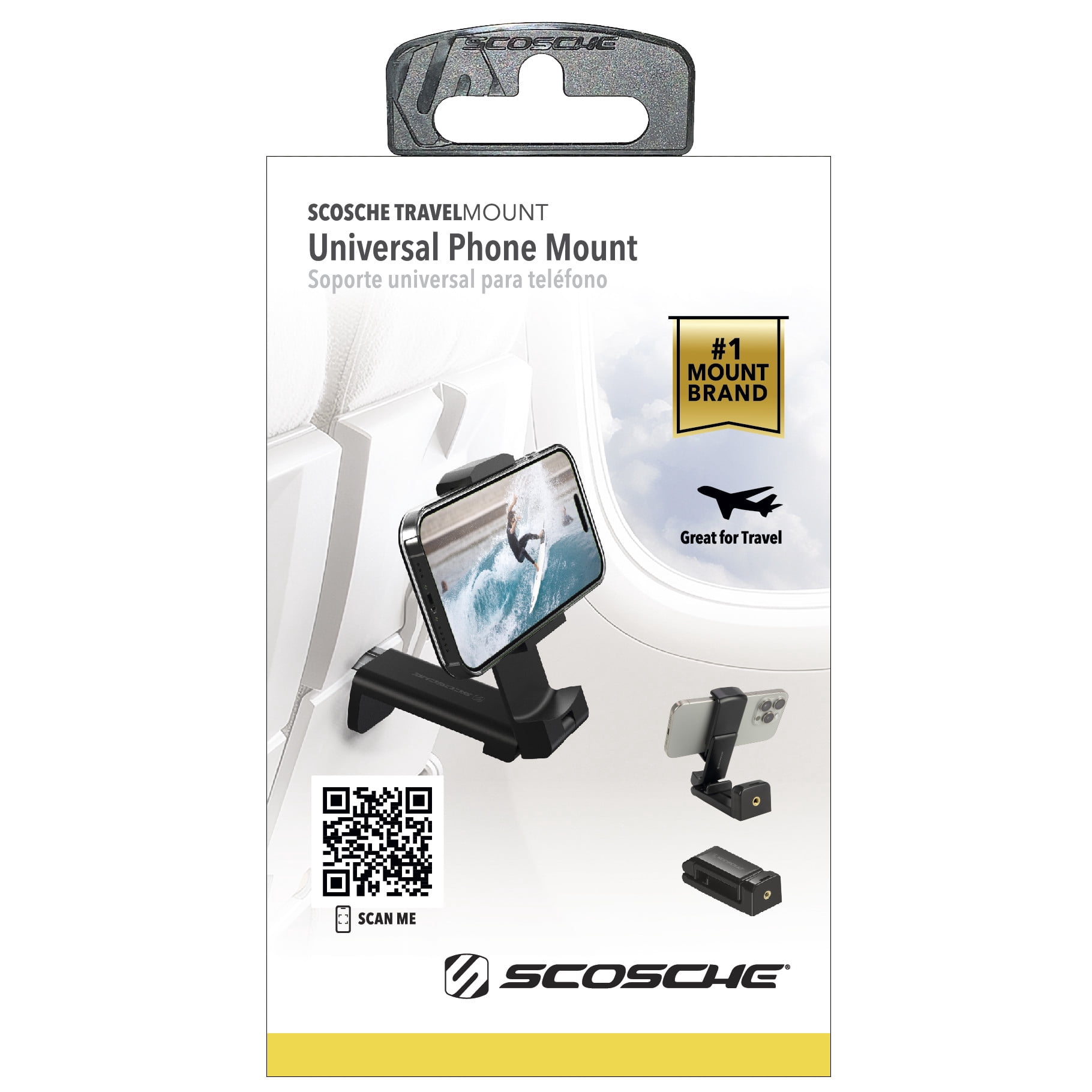 Scosche SUHTRVL-SP1 Universal 360° Adjustable Lightweight, Compact Travel Phone Mount or Stand Black