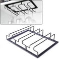 thumbnail image 1 of Under Cabinet Goblet Holder, Space-Saving Iron Wine Glass Rack, 3 Rows for Efficient Storage, Easy to Install with Provided Screws, 1 of 7