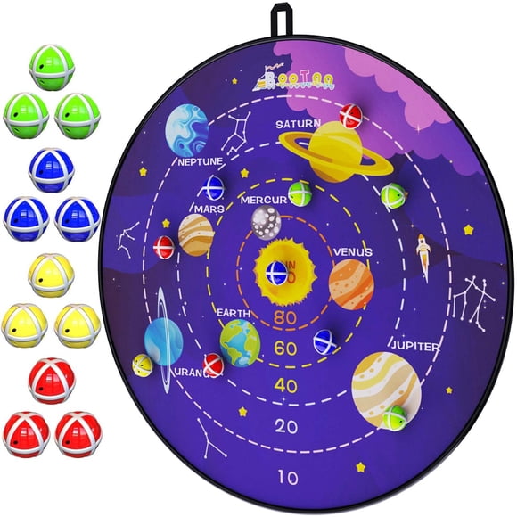 Juguete infantil Dartboard BootAA de 74 cm con 12 bolas adhesivas