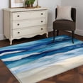 thumbnail image 3 of Ocean Waves Area Rugs 4x6 ft Gradient Blue White Marble Waves Washable Rug Non Slip Indoor Carpet Absorbent Floor Mat for Living Room Bedroom Dining Room, 3 of 9
