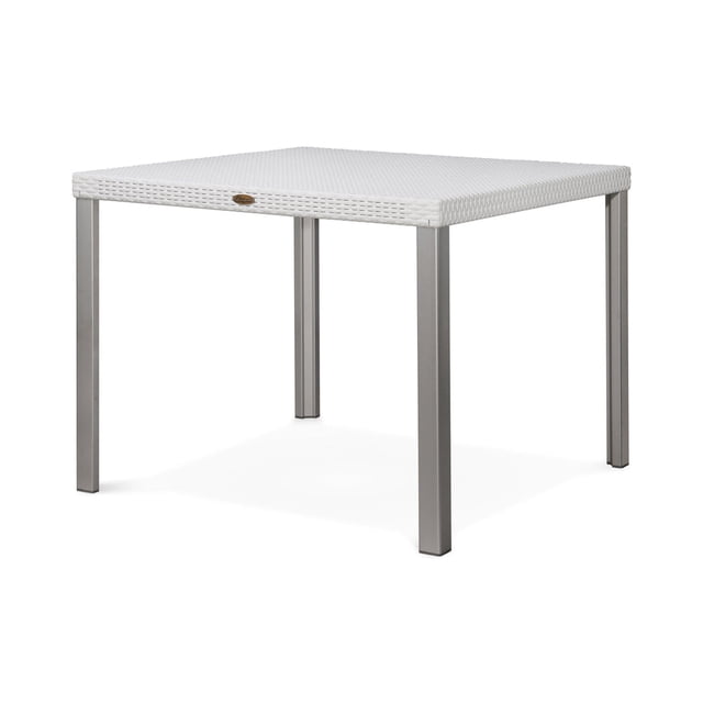 Lagoon Mesa de Comedor Cuadrada Tipo Rattan de Polipropileno con Patas de Acero, Protección UV, Resistente a Exteriores, Modelo Oslo Lagoon Mesa Oslo