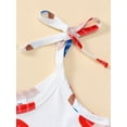 thumbnail image 6 of FEORJGP 4th of July Outfits for Kids Baby Girls 0-24M Toddler One-piece Jumpsuits Ice Cream Print Cami Rompers Tie-Up Spaghetti Strap Bodysuits with Headband Infant Fashion Casual Comfy Summer Clothes, 6 of 8