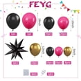 thumbnail image 2 of Kit para arcos de globos, 92 unidades, negro y oro rosado con láminas Starburst, 2 of 2