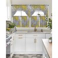 thumbnail image 4 of Yellow Gray Floral Swag Curtains for Living Room/Bedroom Windows, Farmhouse Retro Abstract Flowers Art Kitchen Curtains and Valances Set 36 Inch Length, Light Filtering Swags Valance Curtain Panels, 4 of 5